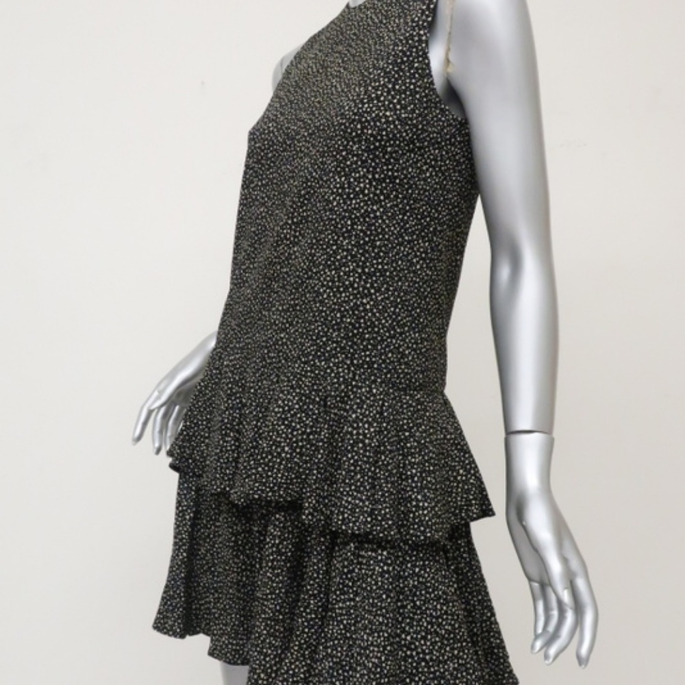 Saint Laurent Dress Black Heart Print Crepe - Picture 5 of 8